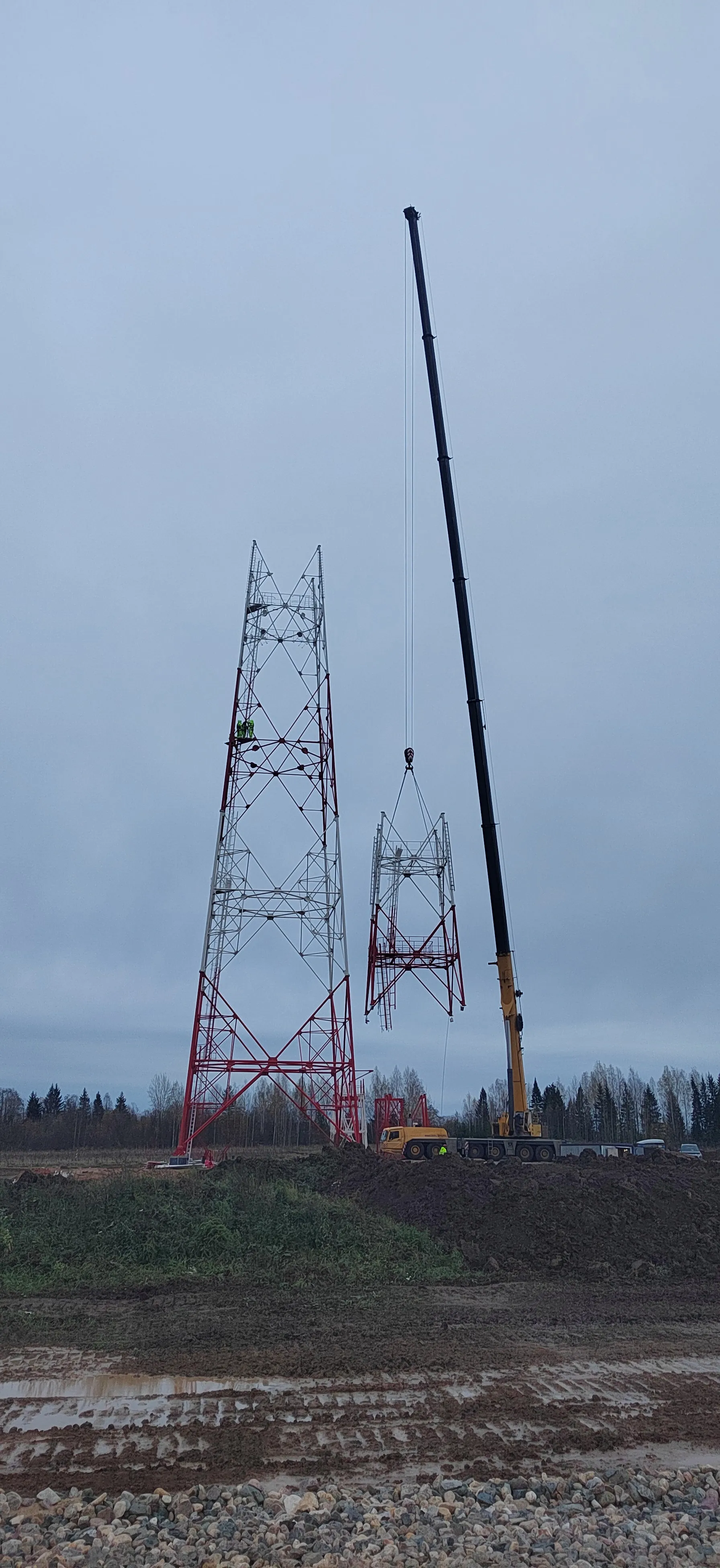 Монтаж башни 96 метров в Шарье