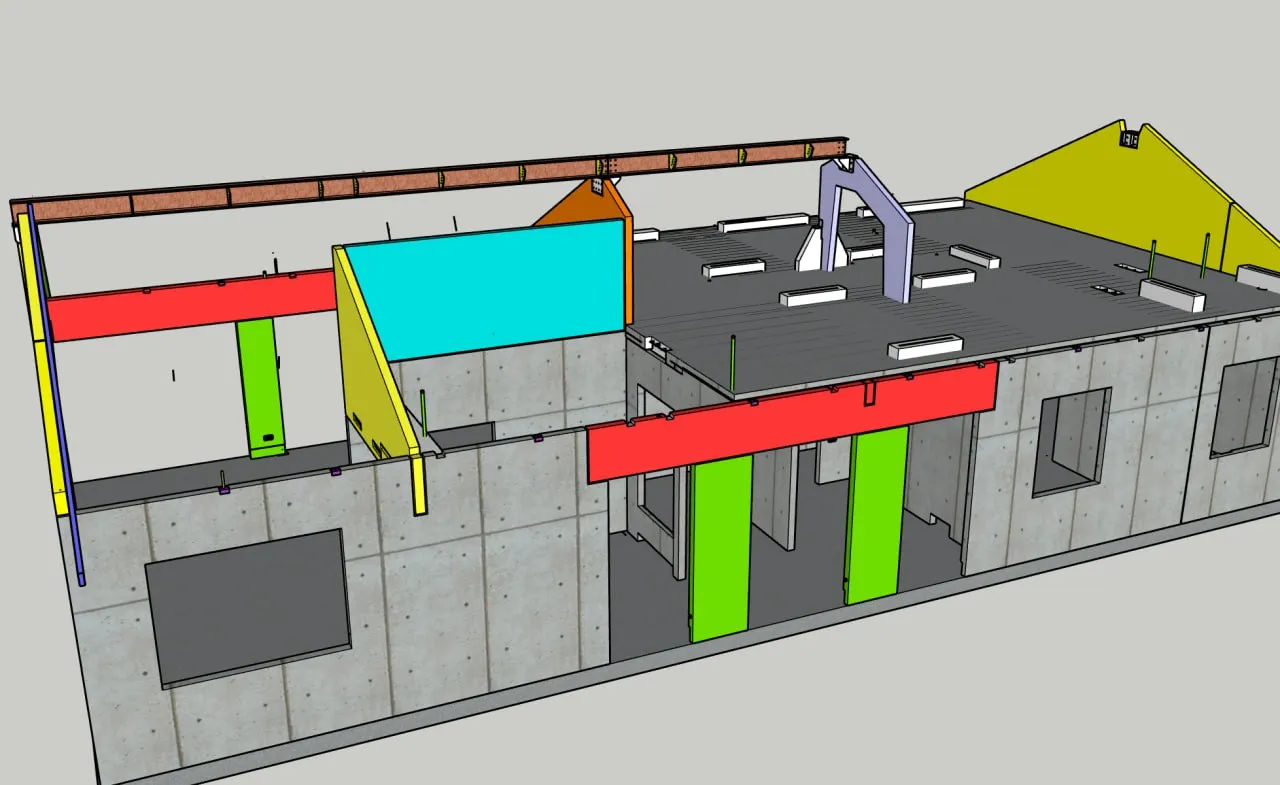 3D главная балка 2 секции